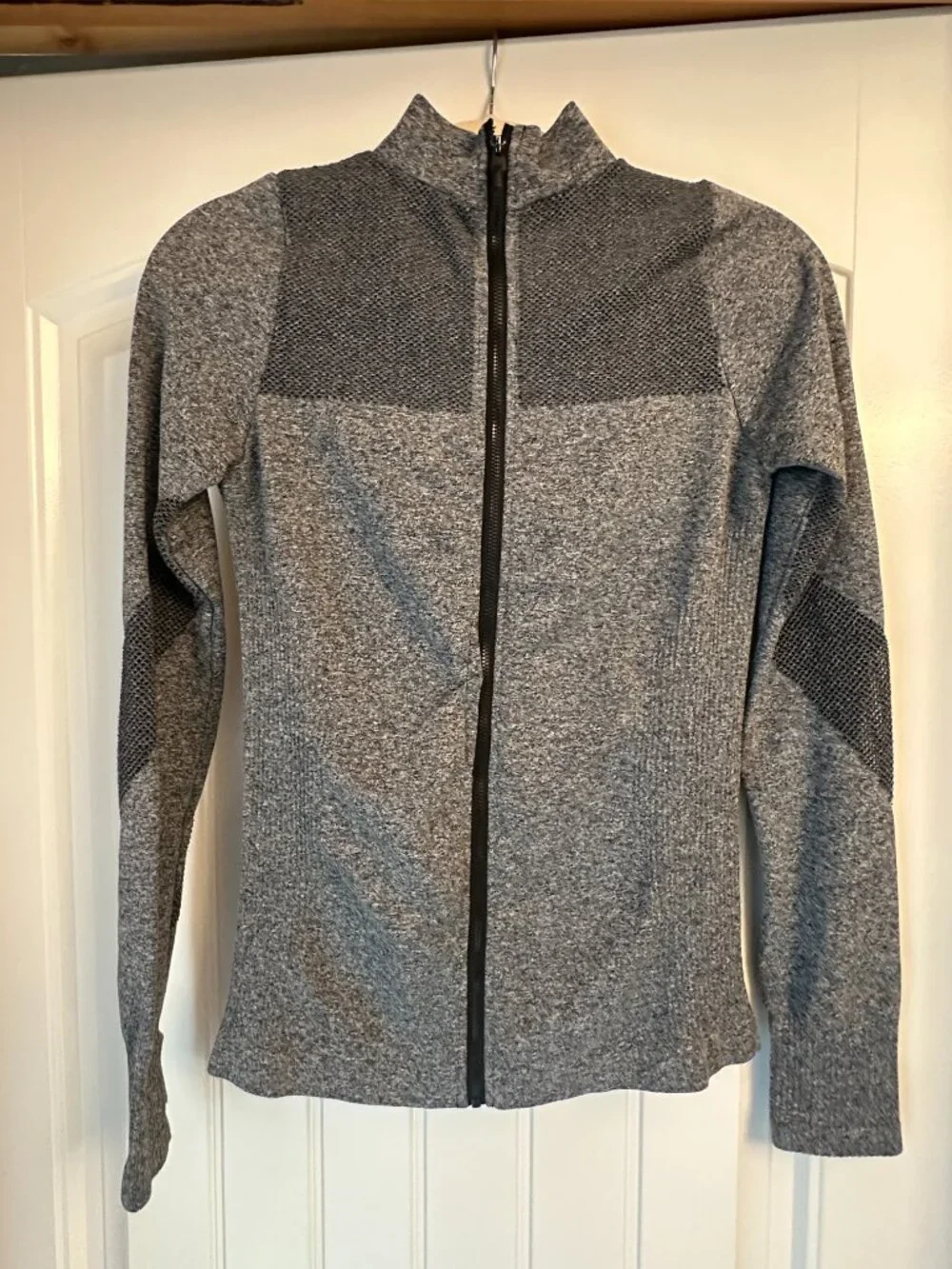 C&C California Gray Seamless Moto Zip-Up Mesh Track Jacket Small